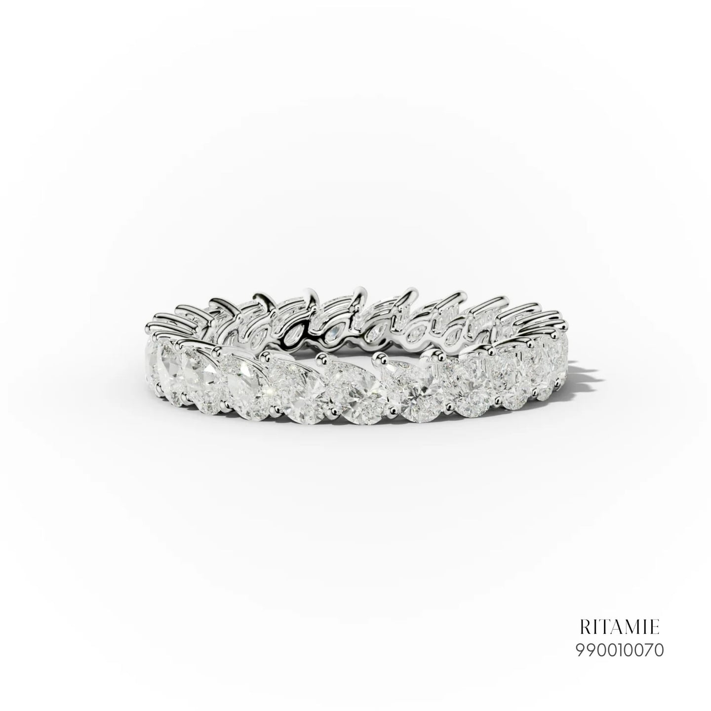 Slanted Pear Cut Diamond Eternity Ring 990010070