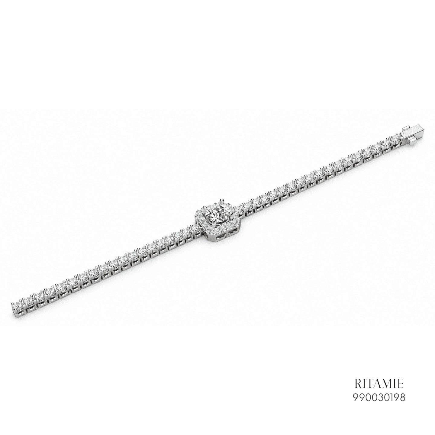 Cushion Halo Diamond Tennis Bracelet 990030198