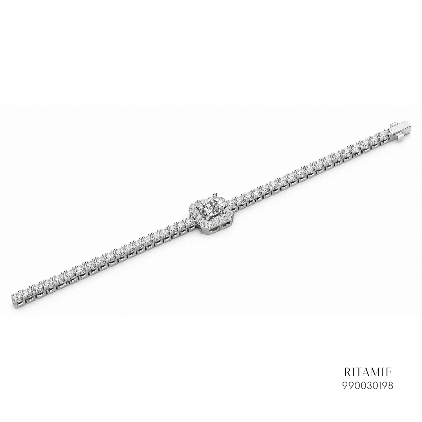 Cushion Halo Diamond Tennis Bracelet 990030198