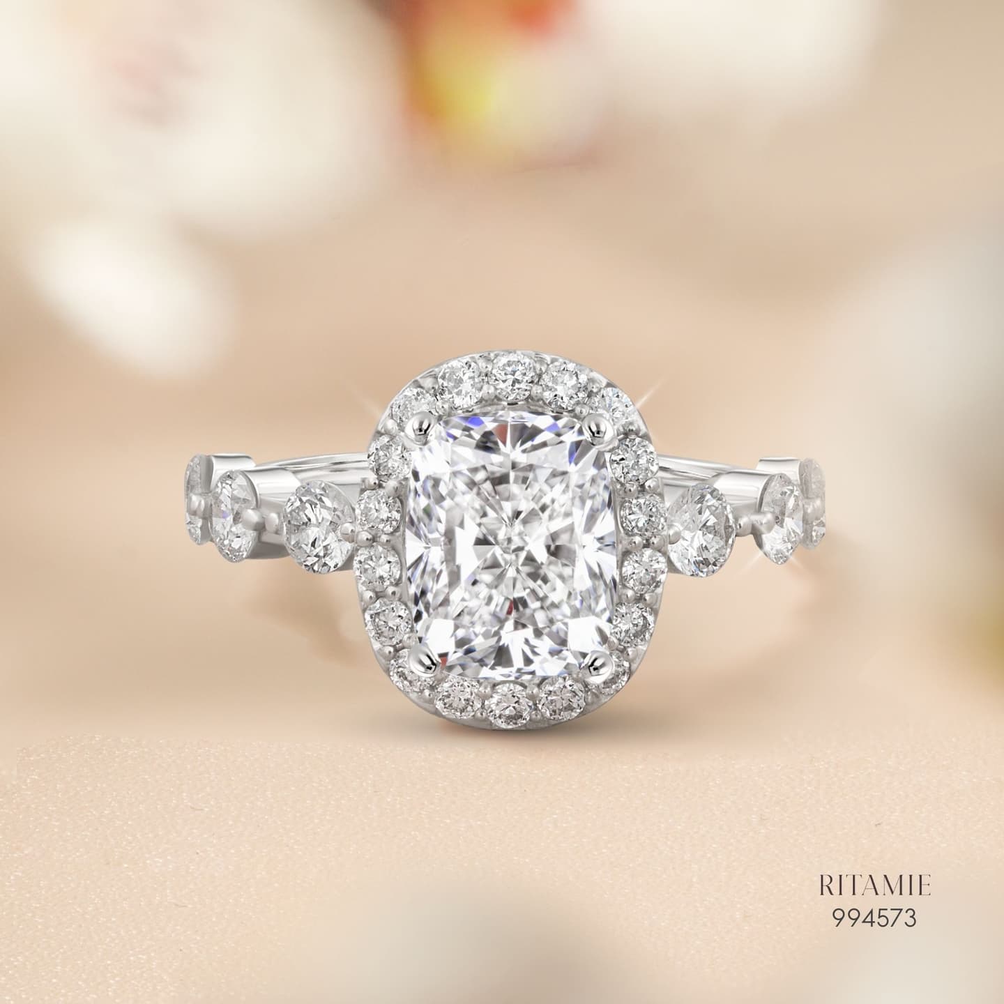Cushion Halo Lab Grown Diamond Ring – 2.02 ct 994573