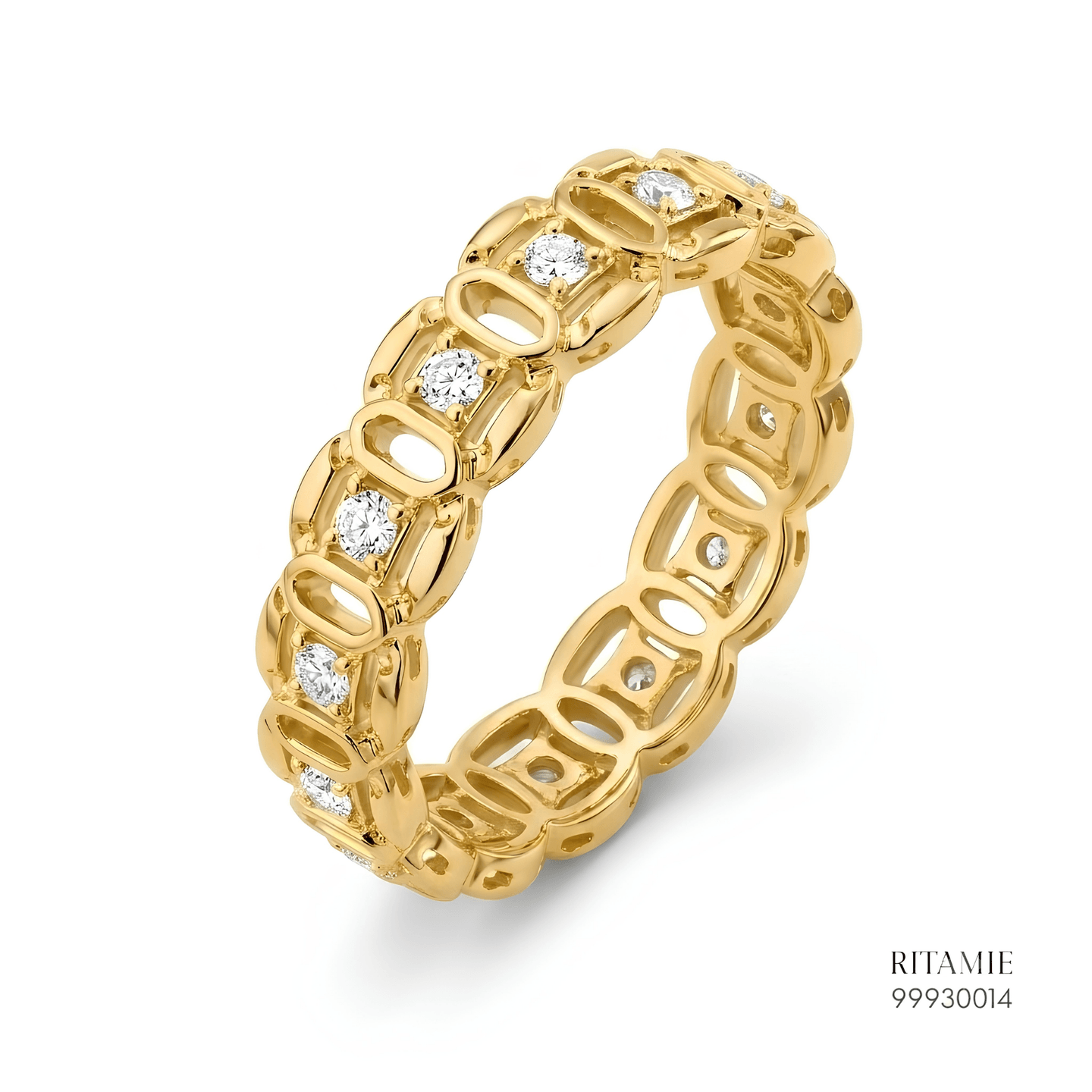 Interlocking Diamond Gold Ring 99930014