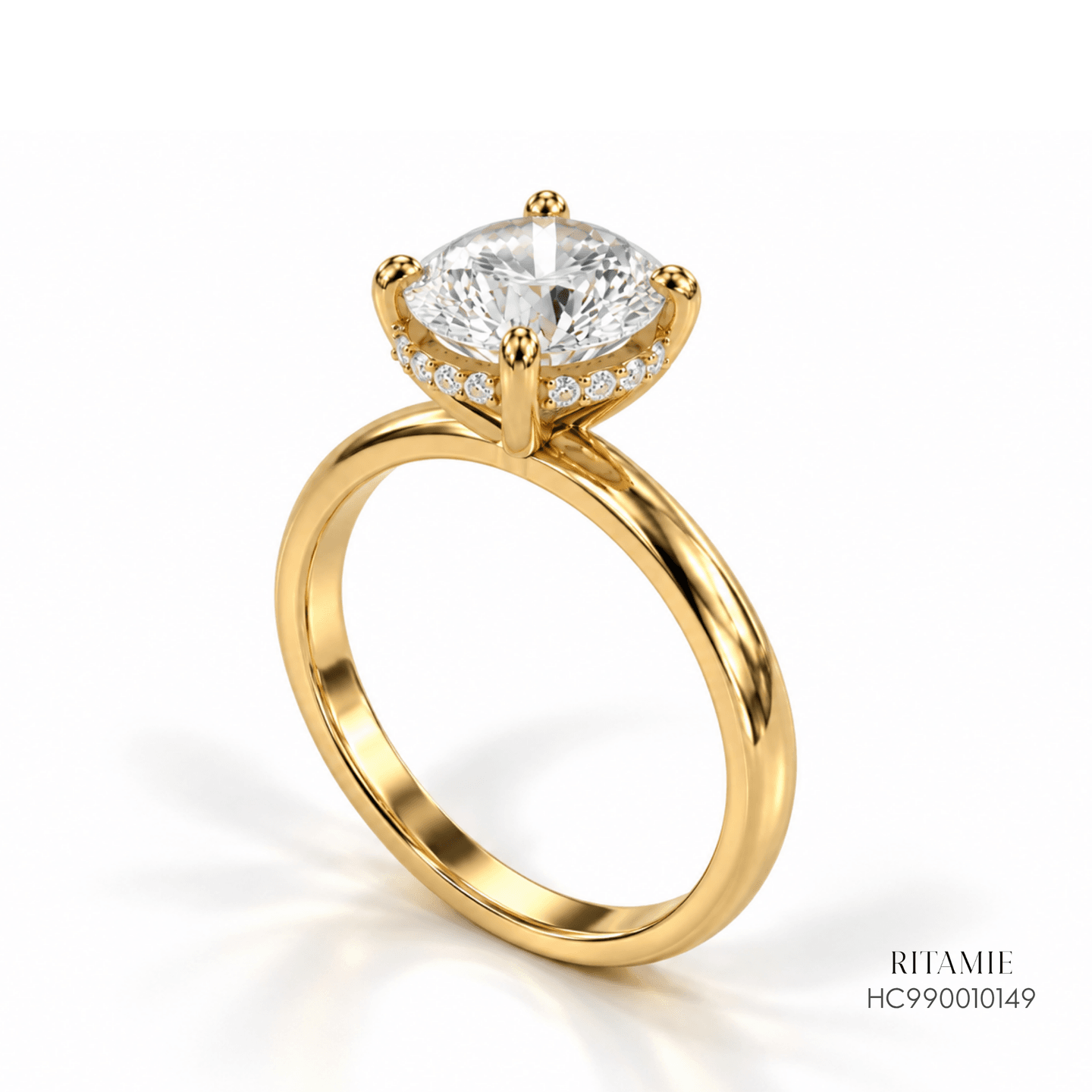 Lab Diamond Hidden Halo Solitaire Ring HC990010149