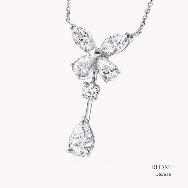 Alternative view of Fluttering Bloom Lab-Grown Diamond Necklace 555646