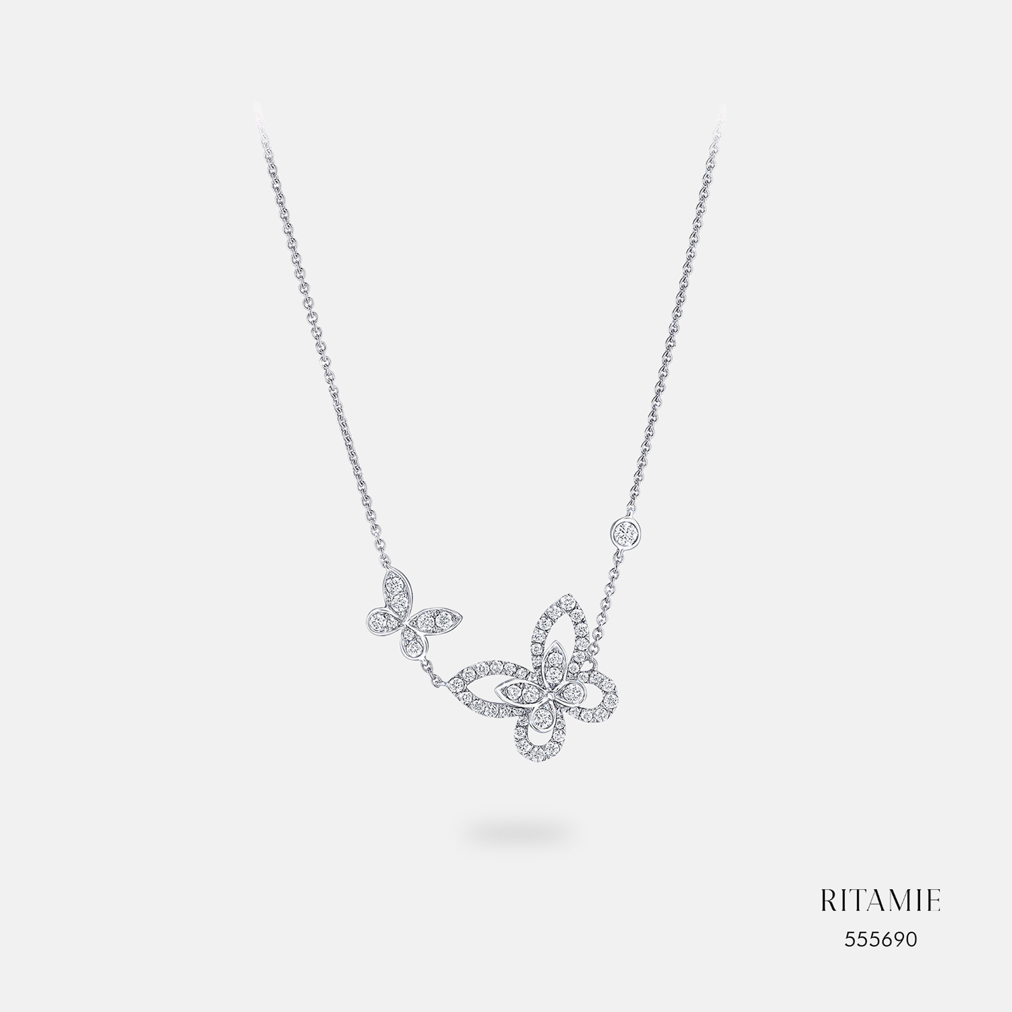 Butterfly Duet Diamond Necklace 555690