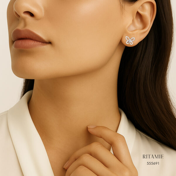 Alternative view of Butterfly Whispers Diamond Earrings 555691
