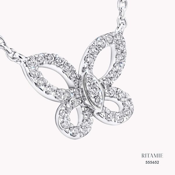 Alternative view of Butterfly Whispers Lab-Grown Diamond Necklace 555652