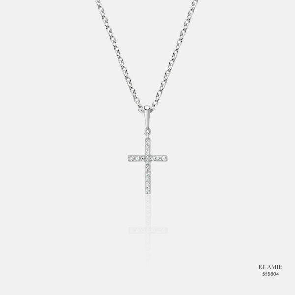Vertical Cross Lab-Grown Diamond Pendant 555804
