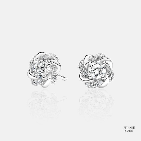 Floral Halo Lab-Grown Diamond Studs 555813