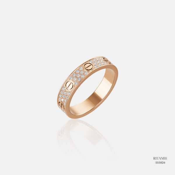 Alternative view of Vow Band Pavé Rose Gold Diamond Ring 555826