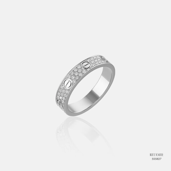 Alternative view of Vow Band Pavé White Gold Diamond Ring 555827