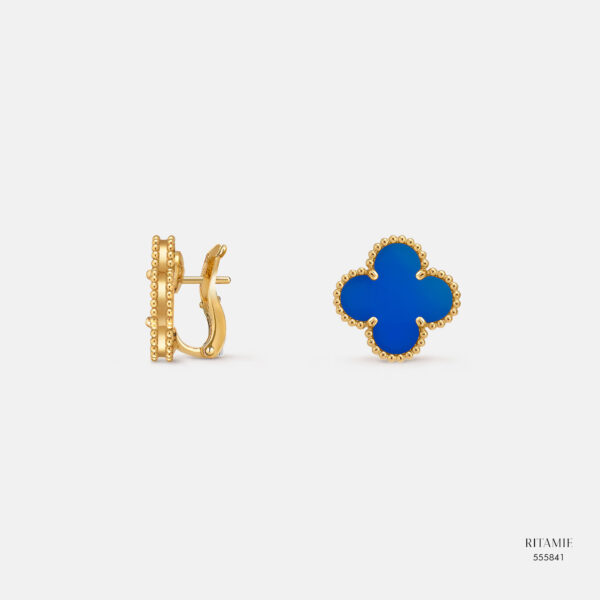 Alternative view of Aurora Lapis Yellow Gold Earrings 555841