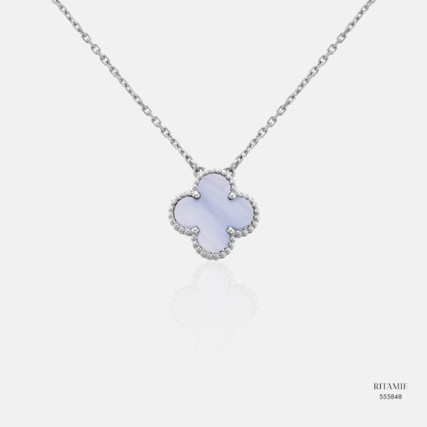 Lilac Bloom White Gold Necklace 555848