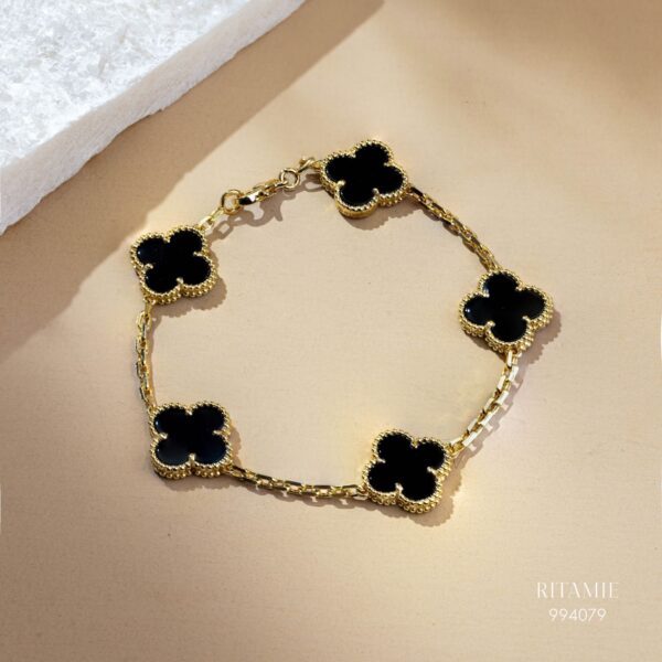 Alternative view of Midnight Clover Yellow Gold Bracelet 994079