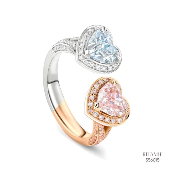 Dual Heart Solitaire Diamond Ring 556015
