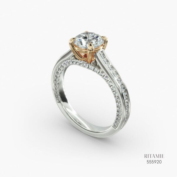White Gold Split-Shank Diamond Engagement Ring 556020