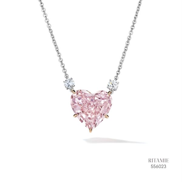 Fancy Pink Heart Diamond Necklace 556023