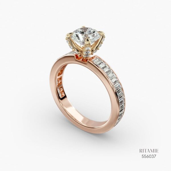 Modern Channel Rose Engagement Ring 556037