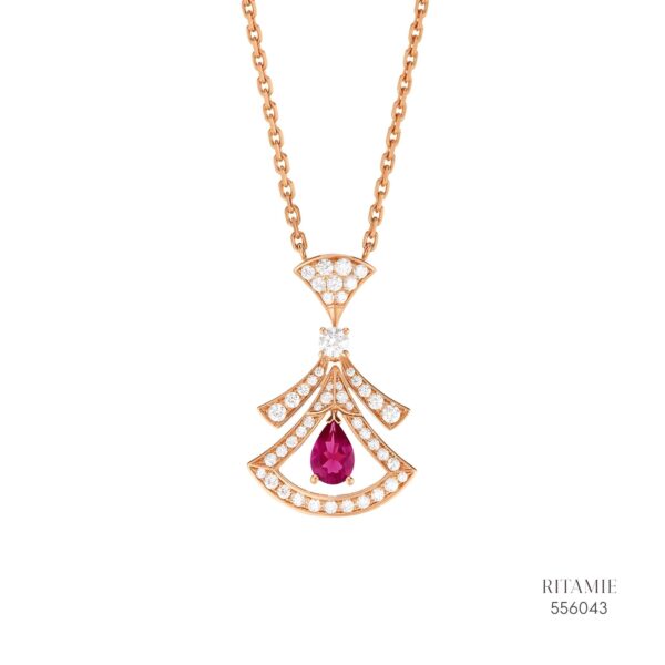 Ruby Fan Arc Diamond Necklace 556043