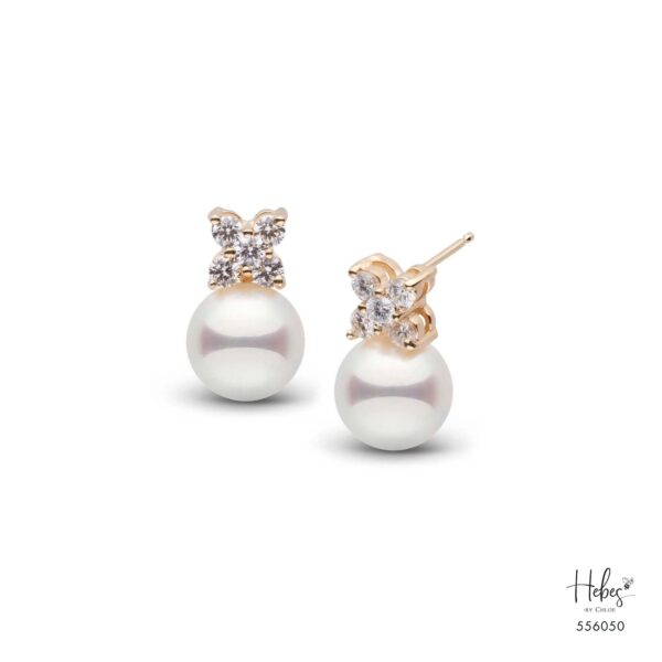 Clover Akoya Pearl Studs — Yellow Gold 556049