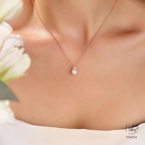 Alternative view of Luna Pearl Lab Diamond Necklace 556054