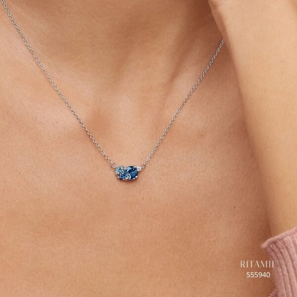Alternative view of Blue Sapphire Bouquet Lab Grown Diamond Ring 555940