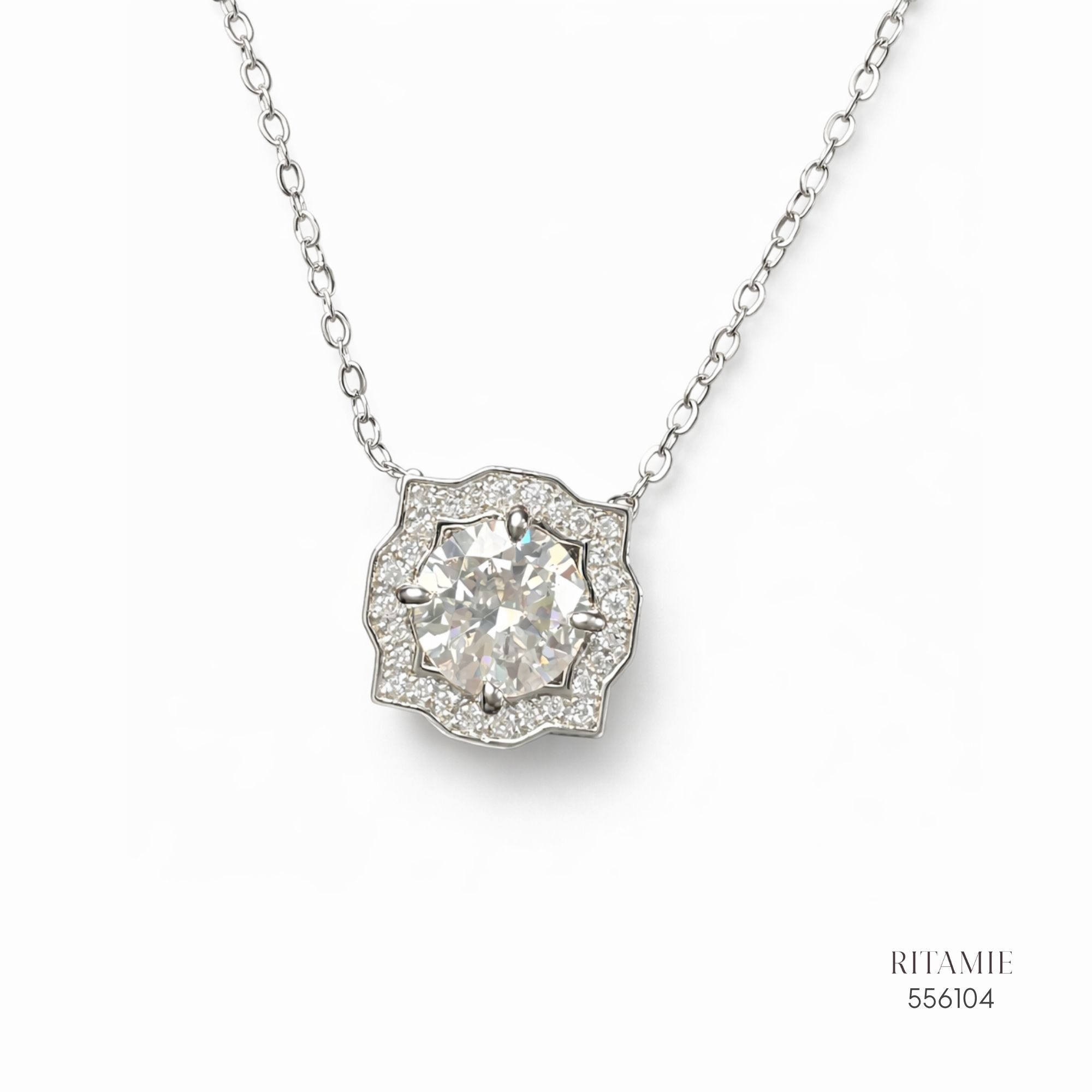 The Belle Radiance Silver Moissanite Necklace 556104