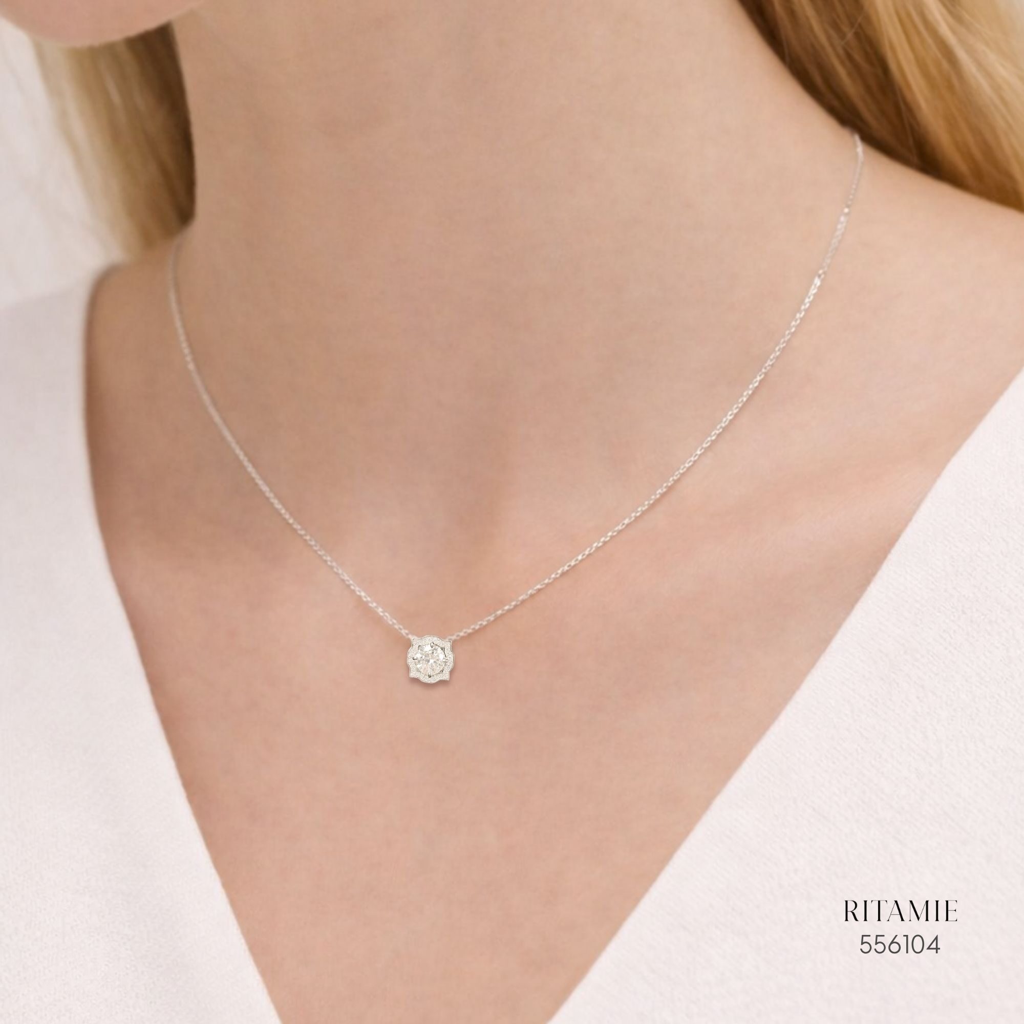 The Belle Radiance Silver Moissanite Necklace 556104