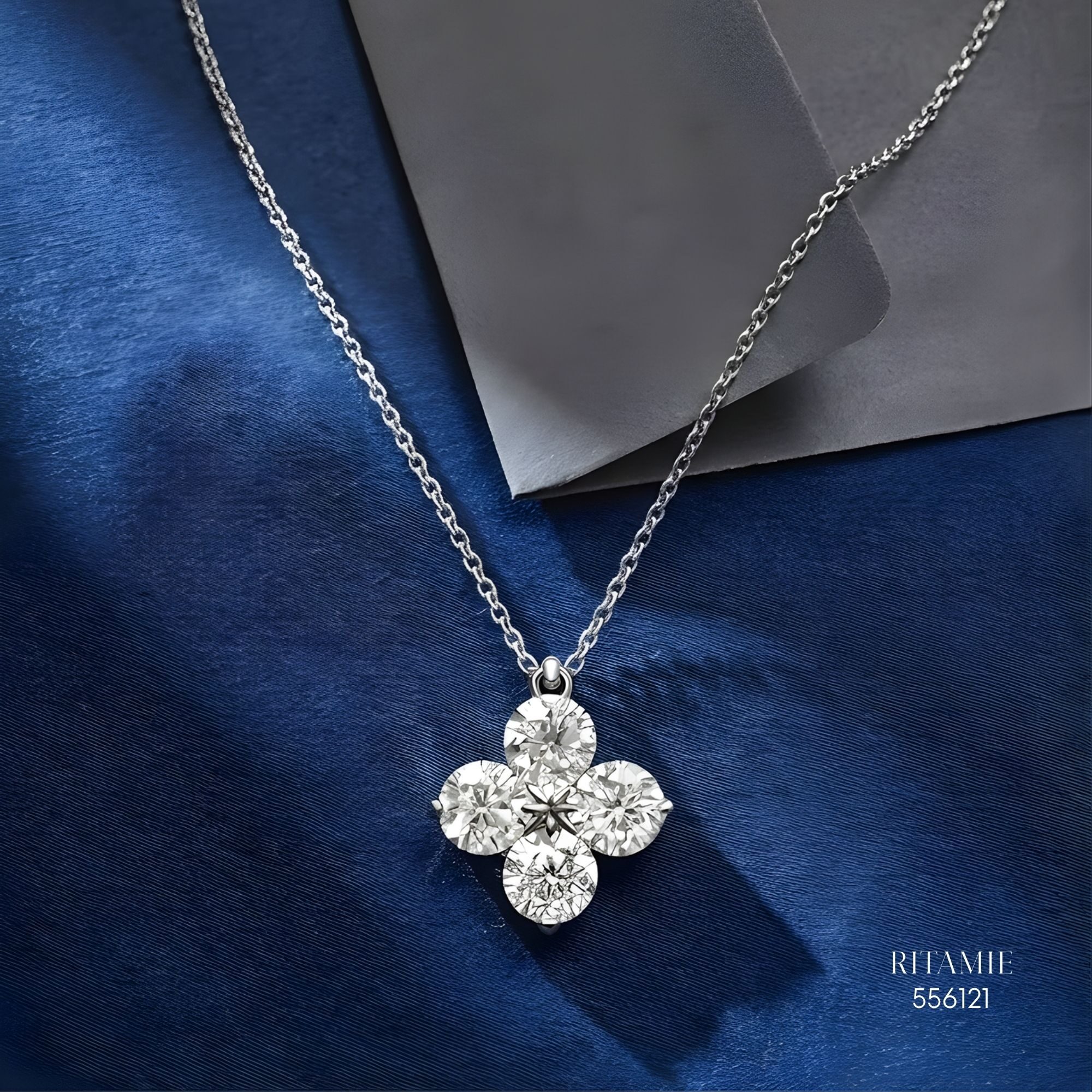 The Lucky Radiance Silver Moissanite Necklace 556121