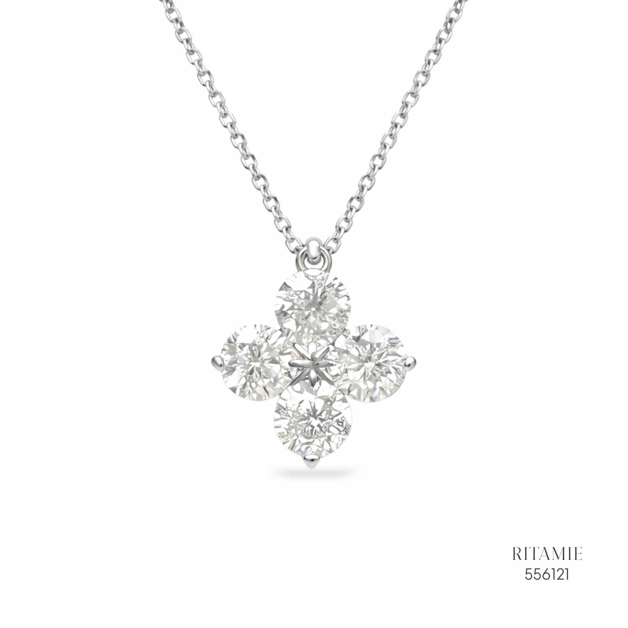 The Lucky Radiance Silver Moissanite Necklace 556121