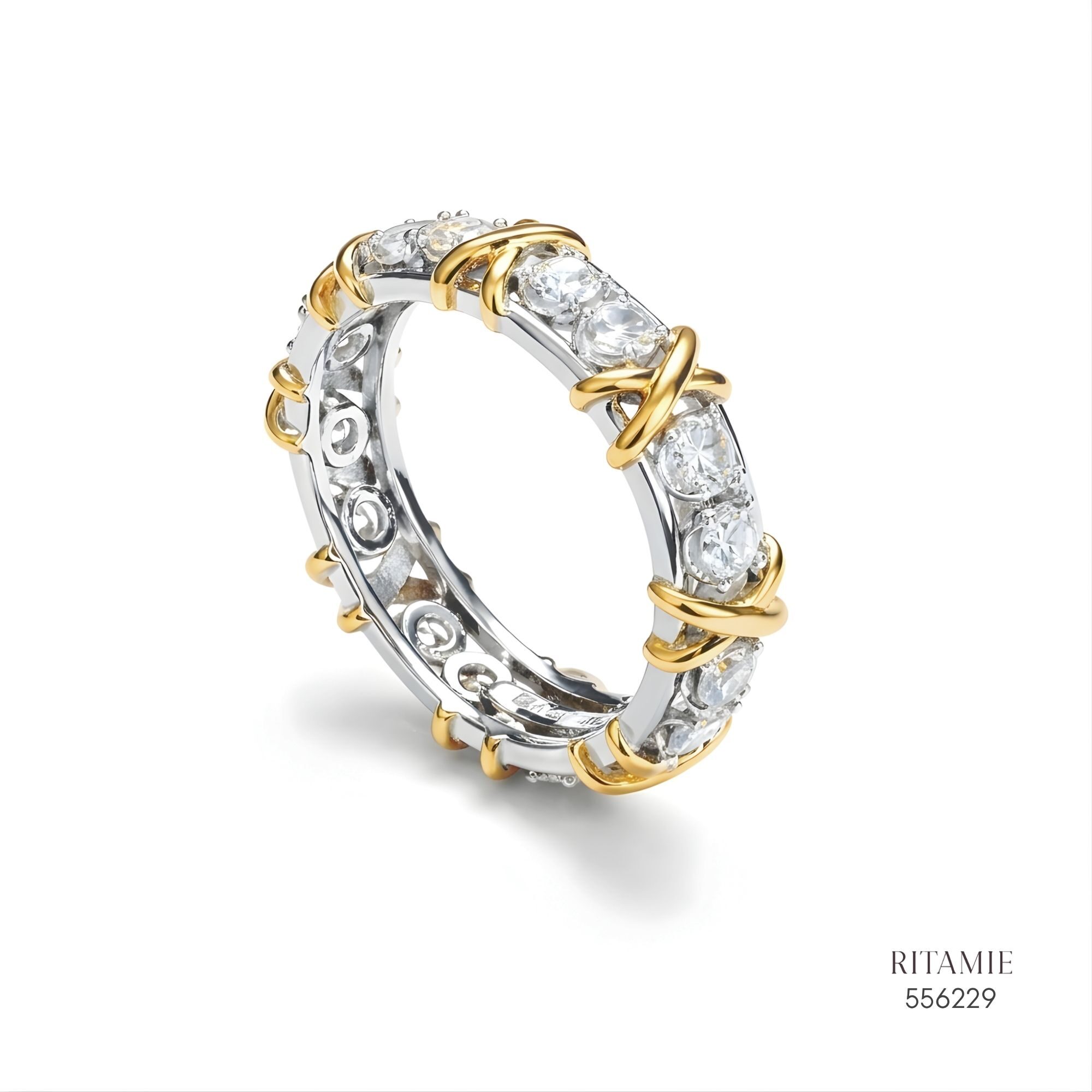 The Eternal Cross Silver Moissanite Ring 556229