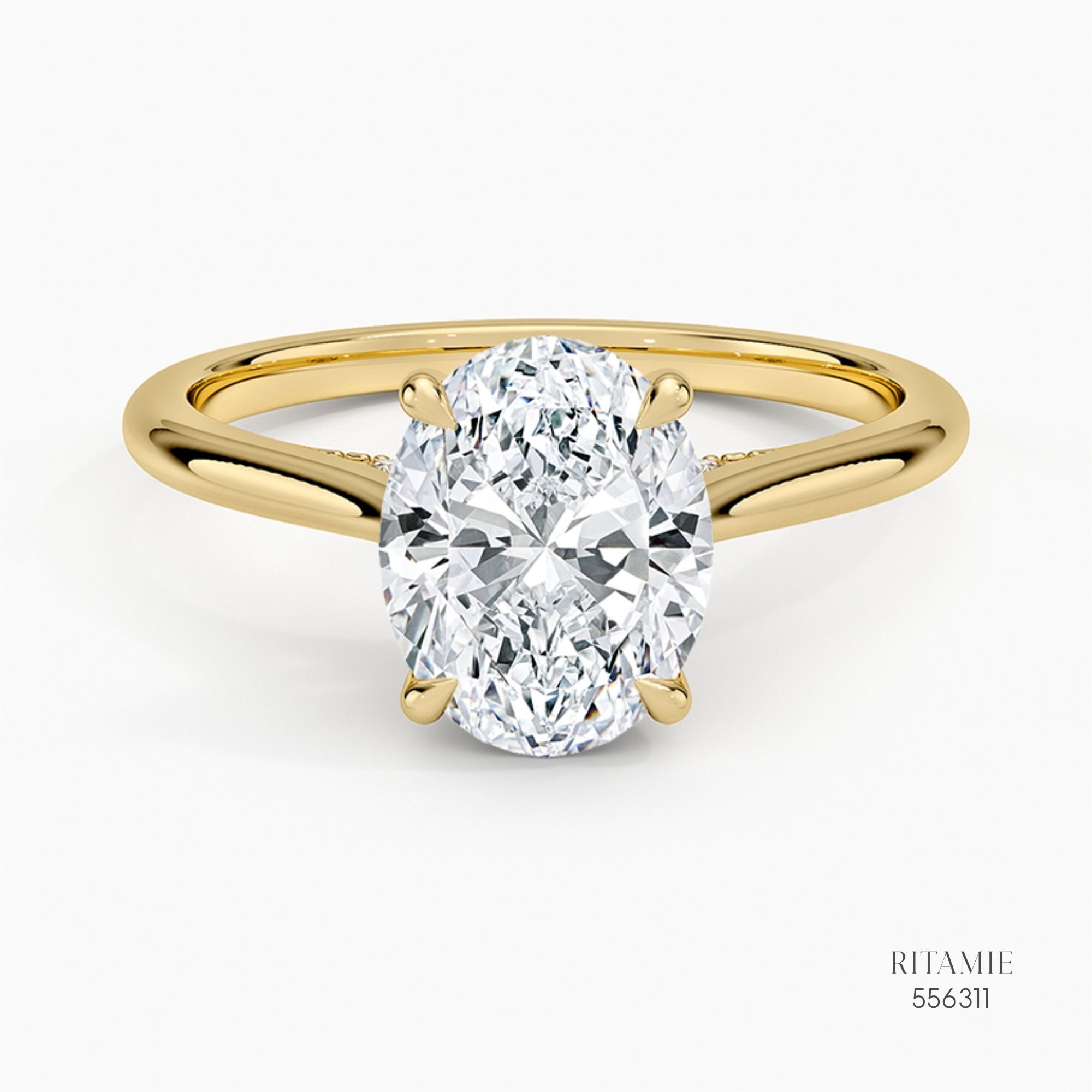 Oval Hidden Halo Solitaire Ring 556311
