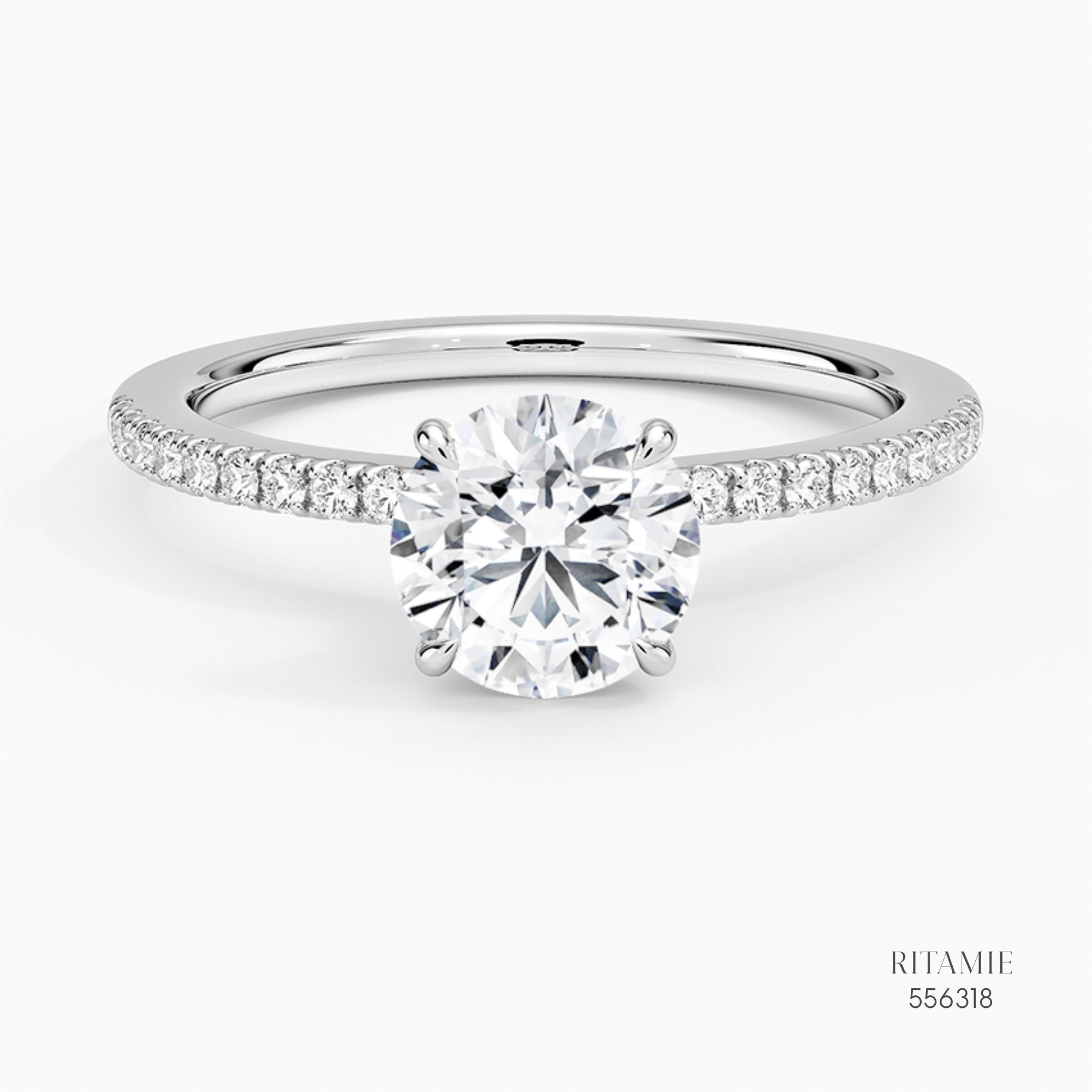 Round Brilliant Pave Hidden Halo Lab-Grown Diamond Ring 556318